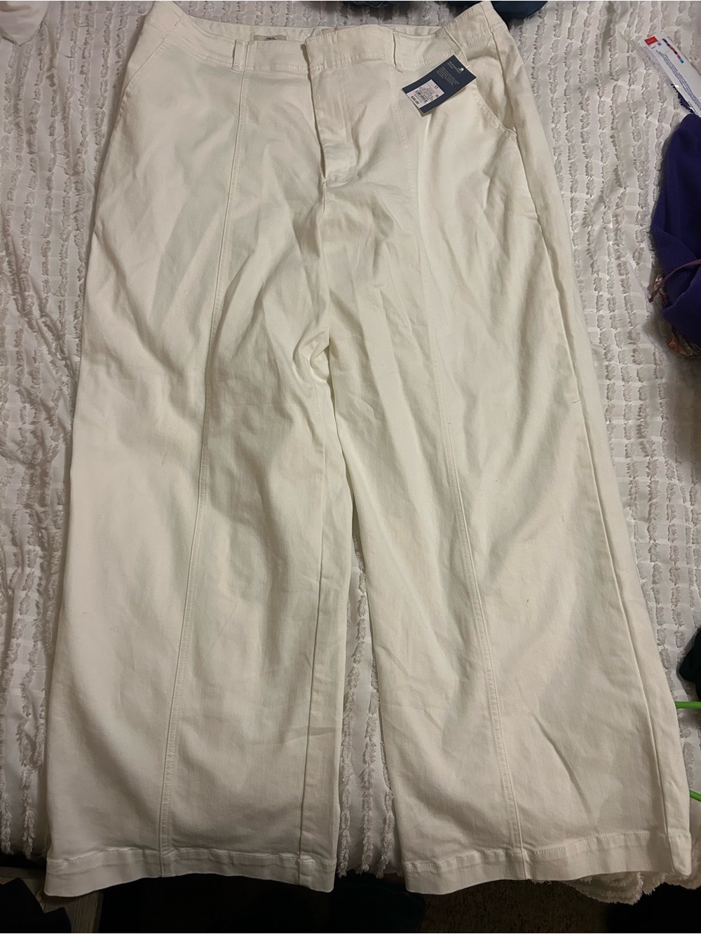 Classic women Wide-Leg Pants in White